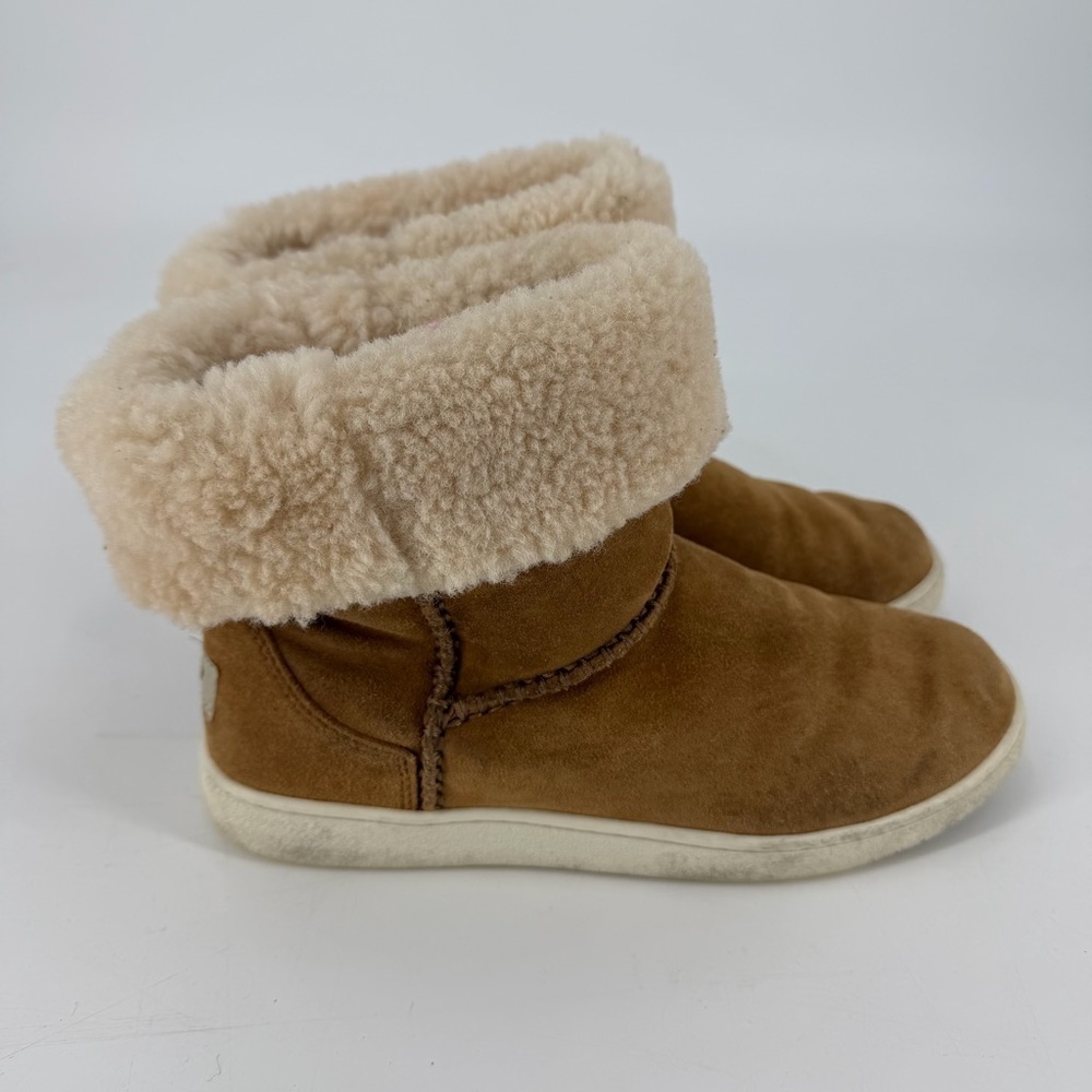 UGG Mika Classic Sneaker Boots Brown Suede Shearling Lining Size 8